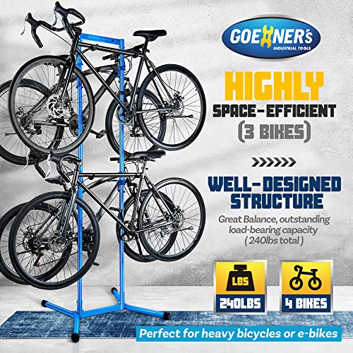 4-Bike-Storage-Rack-GarageMax-240lbs-Freestanding-Gravity-Bicycle-Rack-with-Fully-Adjustable-Arms-Drill-free-Vertical-Bike-Floor-Stand-for-Indoor-Storage-Suitable-for-Any-Bike-Styles