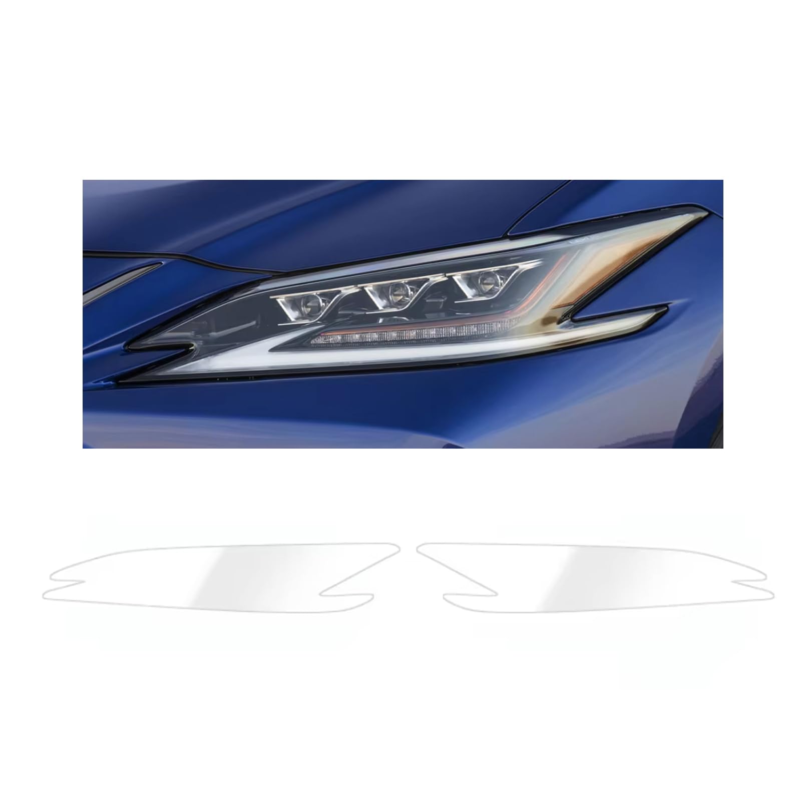 Headlight Film for Lexus ES 2015-2025, 1Set Transparent/Smoke Black Car Headlight TPU Protective Film