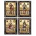WallsThatSpeak 4 Harlequin Playing Card Poker Joker Jack Queen King Gregory Gorham Prints, 8 x 10-Inch, Black/Gold