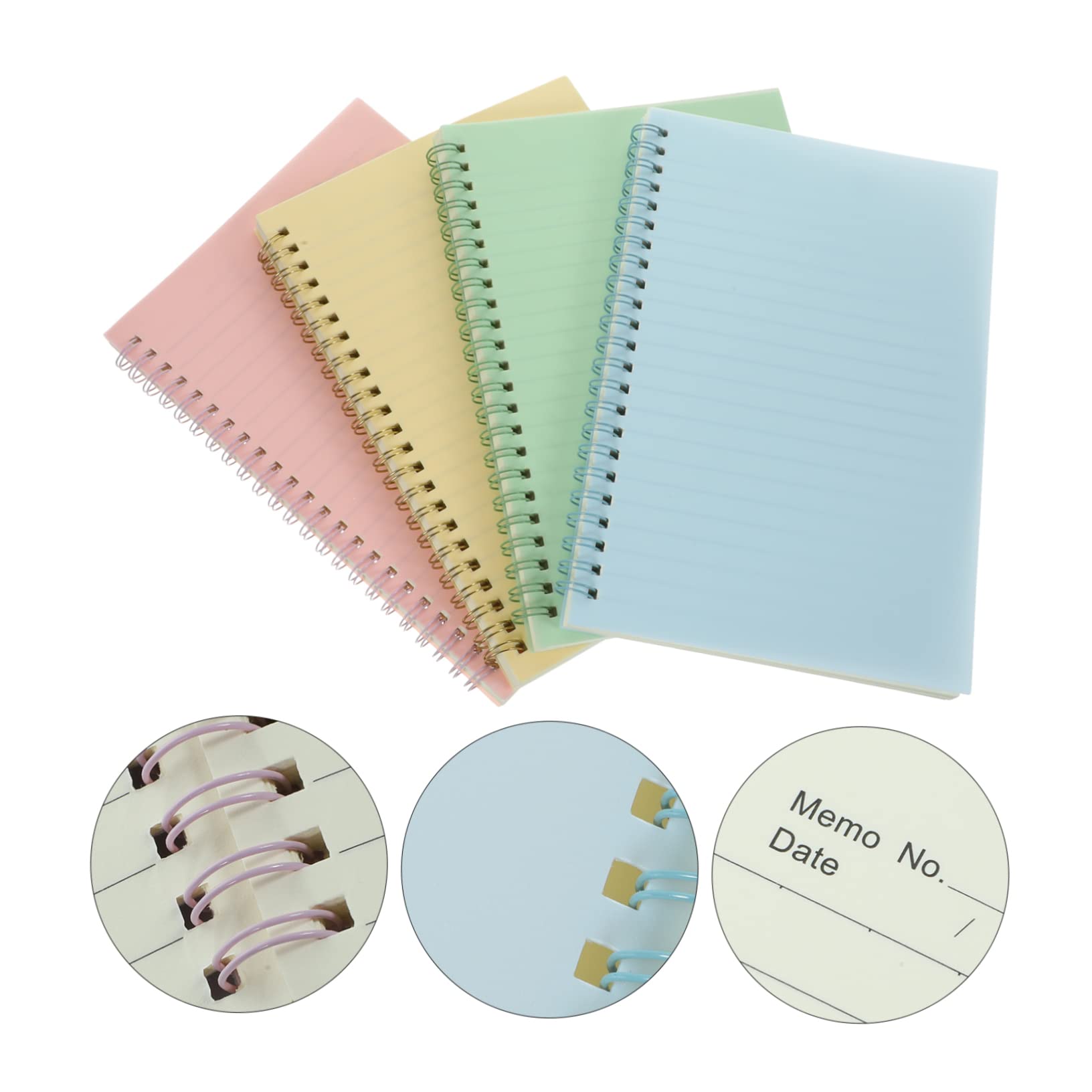 NUOBESTY 4 Piezas Libro de Bobinas Retro Cuaderno Espiral Libreta Bonita de Material Cuaderno Espiral Útiles Escolares para Tomar Notas Trabajo