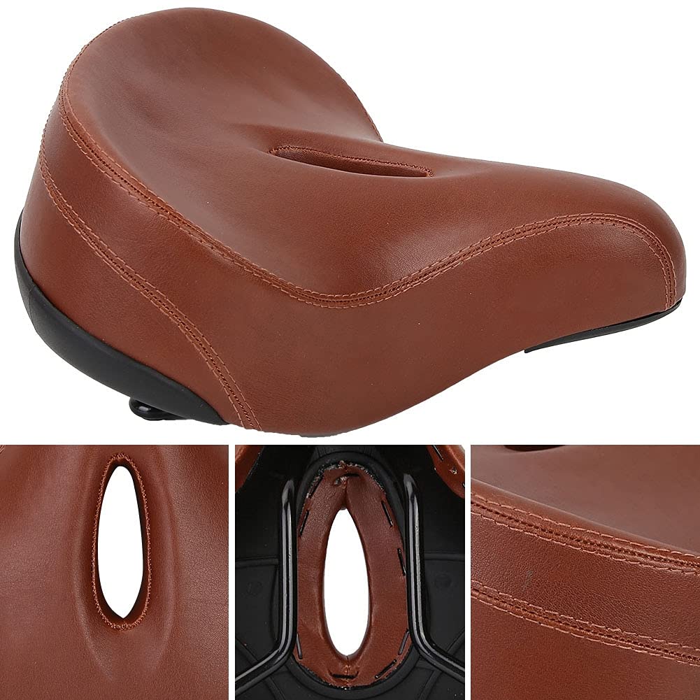 Selle De Vélo Matelassée Universelle, Couleur Marron, Marque VELO, Confort