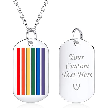 Amazon Chicsilver 名入れ 刻印 ネックレス Lgbt プレート レディース 誕生日 プレゼント オリジナル ペンダント シルバー925 アクセサリー ネックレス ペンダント 通販