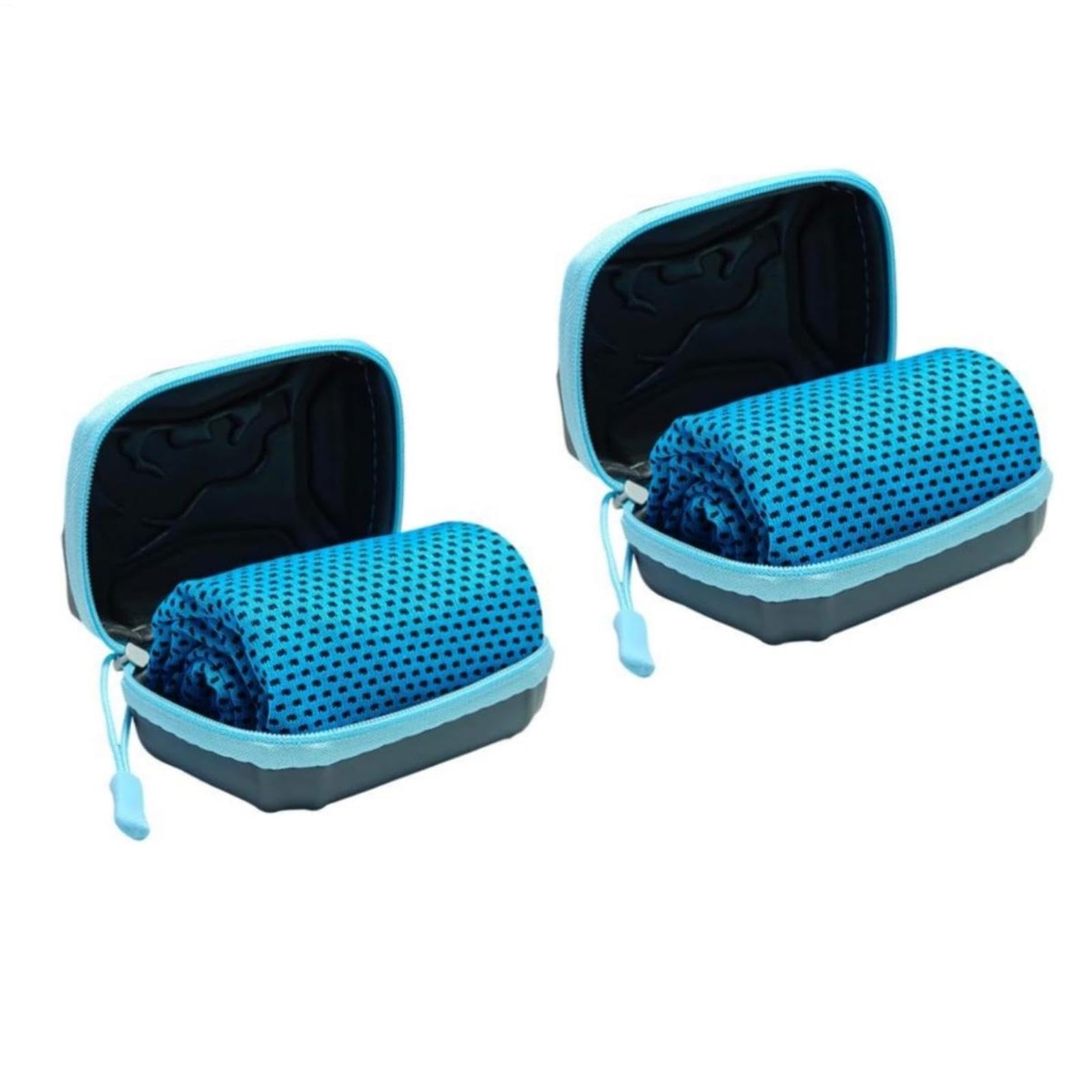 Kühlendes Handtuch Schnelltrocknend, 2 Stück Kühlhandtuch Cool Towel, Schweißabsorbierende Handtuch Für Sport Outdoor-Aktivitäten Fitness Yoga Angeln Radfahren Klettern(Mit EVA-Box)