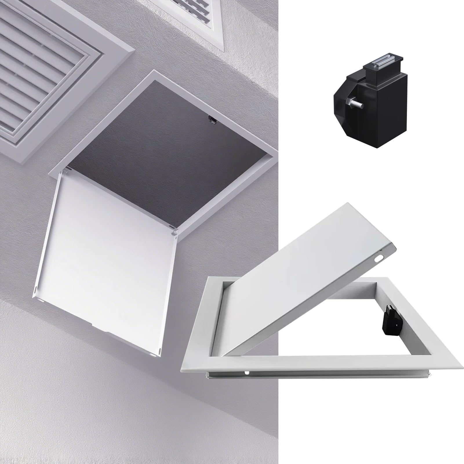 Panel Dostępu Panel Dostępu z Metalowym Zatrzaskiem, 12x12, 25x25, 30x30, 40x40 cm, Pokrywa Otworu Dostępowego do Ściany i Sufitu, Właz Strychowy, Drzwi Inspekcyjne do Instalacji(20x40cm/8x16in)