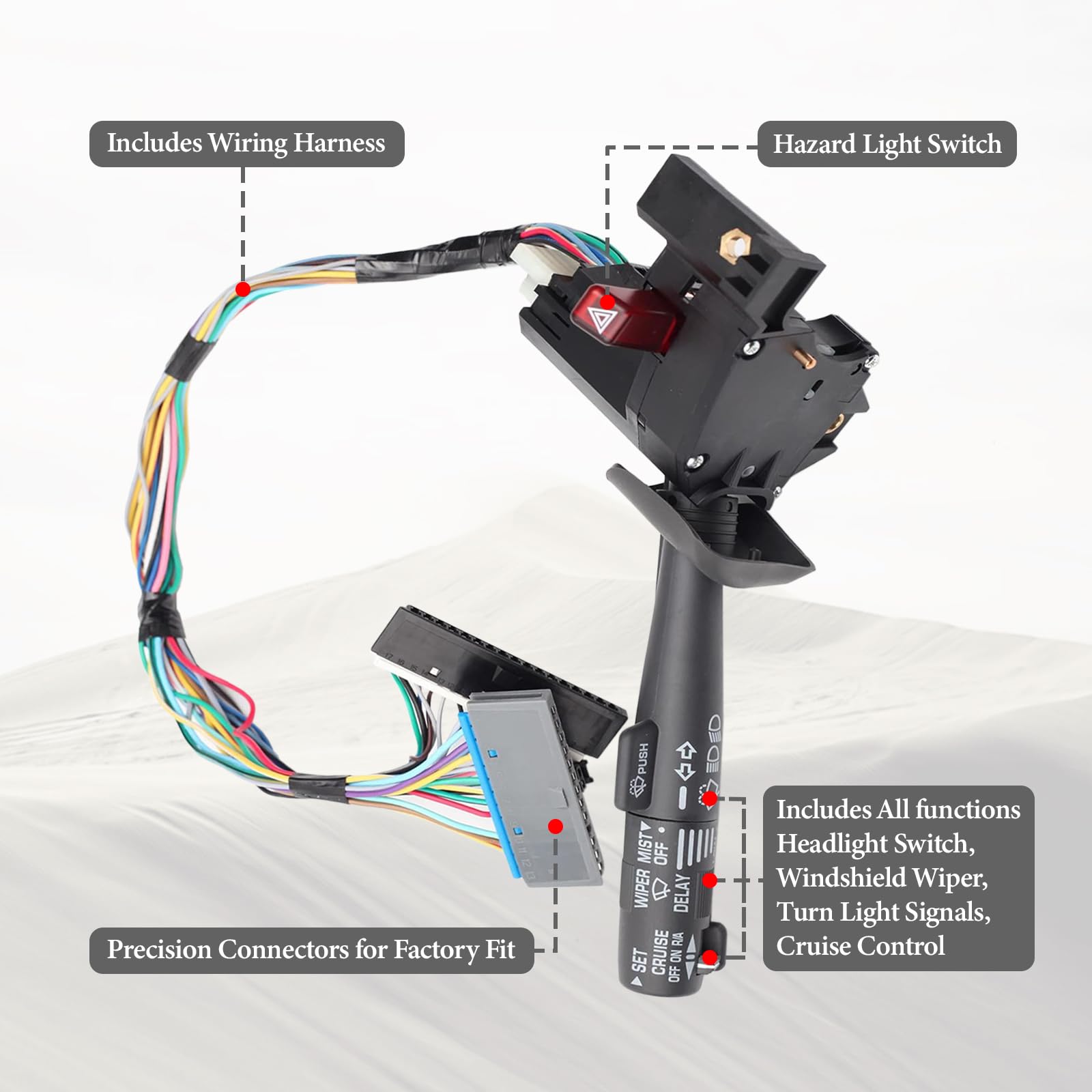 Multi-Function Combination Switch - Turn Signal, Wiper, Hazard & Cruise Control For Chevy GMC 1995-2002