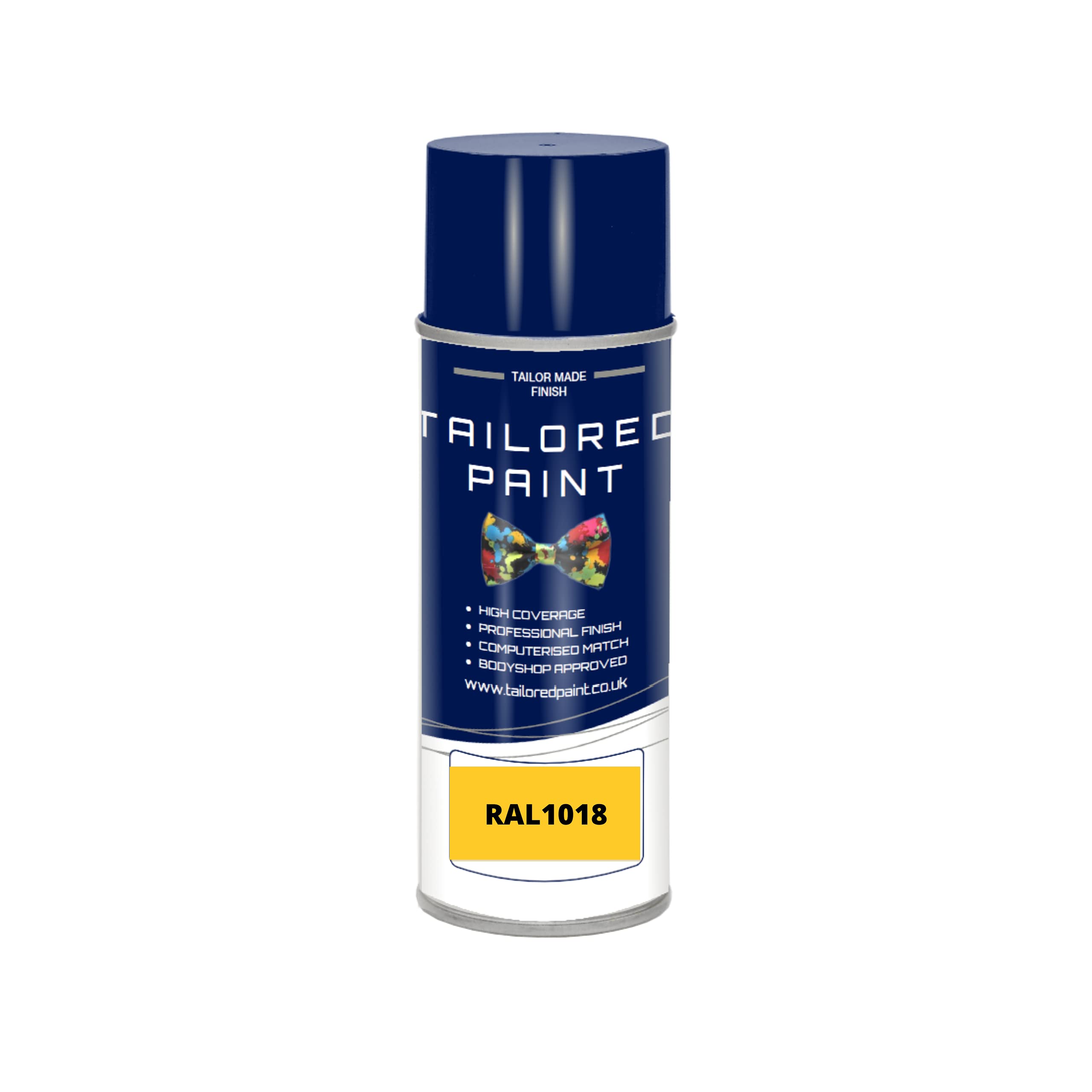 Tailored Paint Ral1018 Yellow Enamel Ral 1018 Yellow Gloss Enamel Aerosol Paint Can Paint For Wood, Metal, Plastic, Pvc, Upvc, Fascia Boards - Indoor & Outdoor