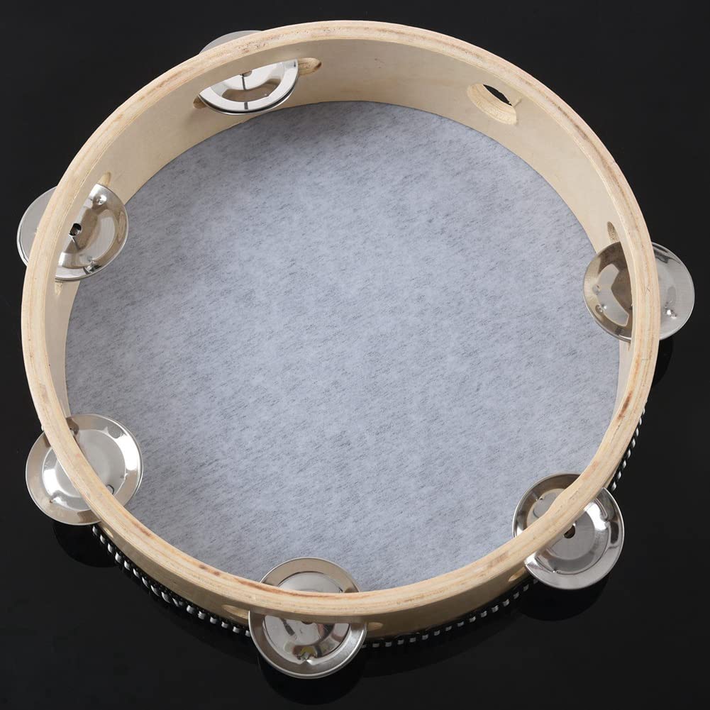 8X Tamburello Leggero in Legno con Pelle 8 Pollice 20cm