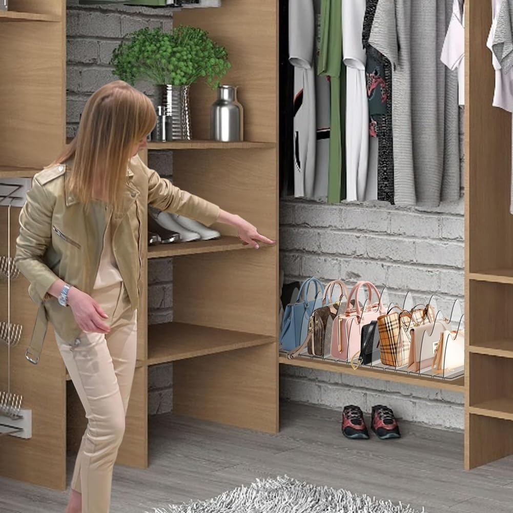 Organizador transparente ajustable para armario, 8 divisores de estante de almacenamiento para dormitorio, casa, oficina