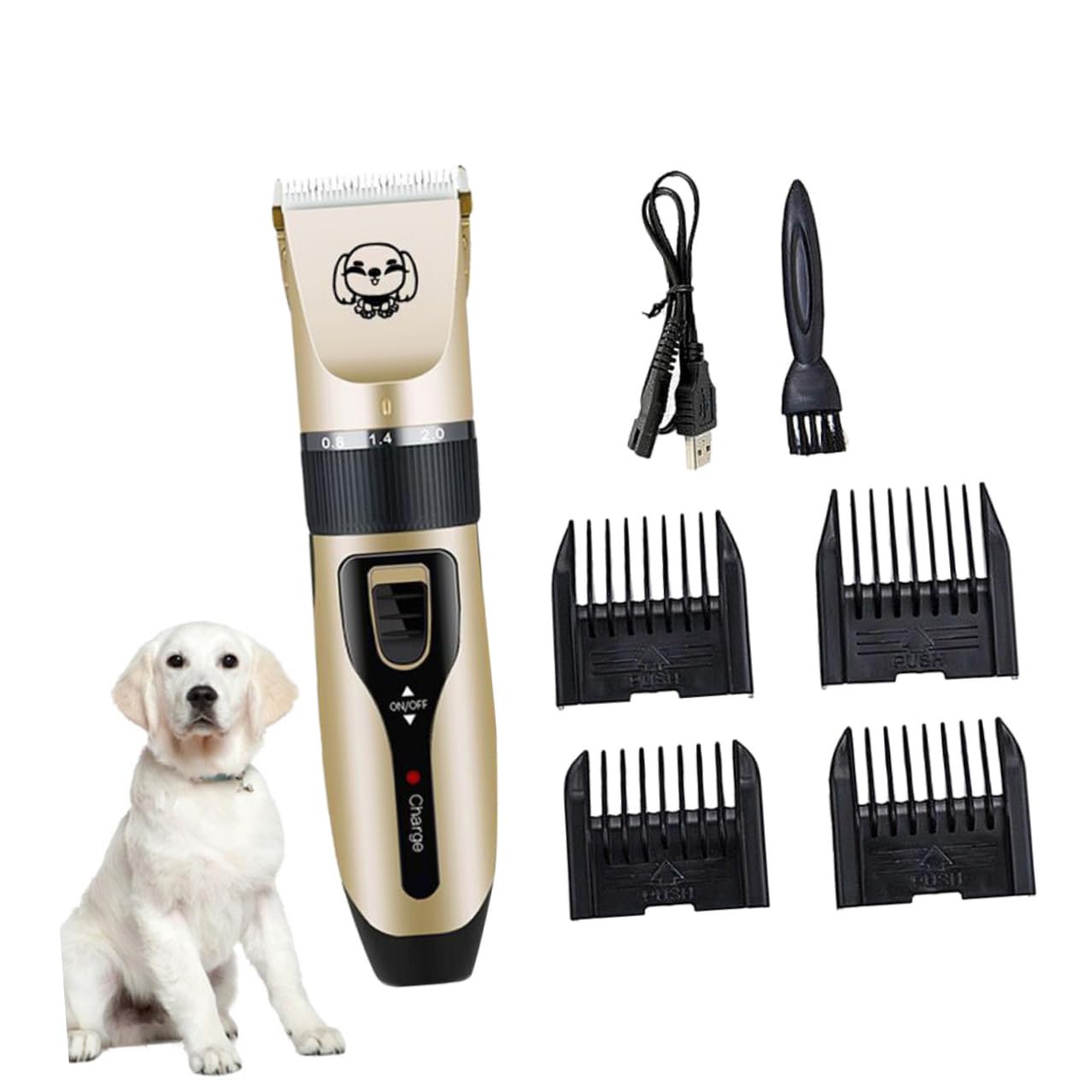GALPADA Recortadora de Pelo para Perros y Mascotas con Corte Delicado, sin Ruido de Trabajo, Batería de 1200 Mah, Material Abs y Cerámica para Aseo Profesional en Casa