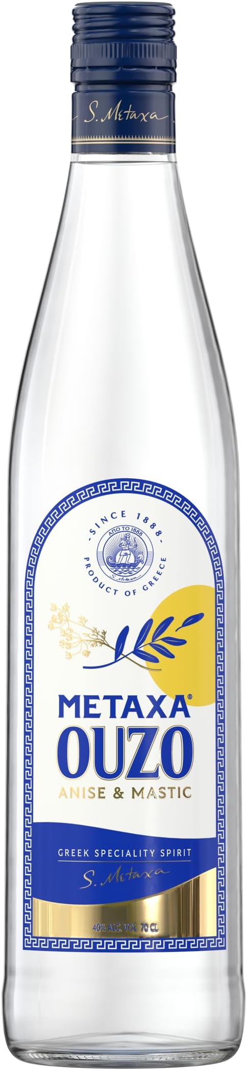 Ouzo, Greek Anise and Mastic Aperitif, 70cl