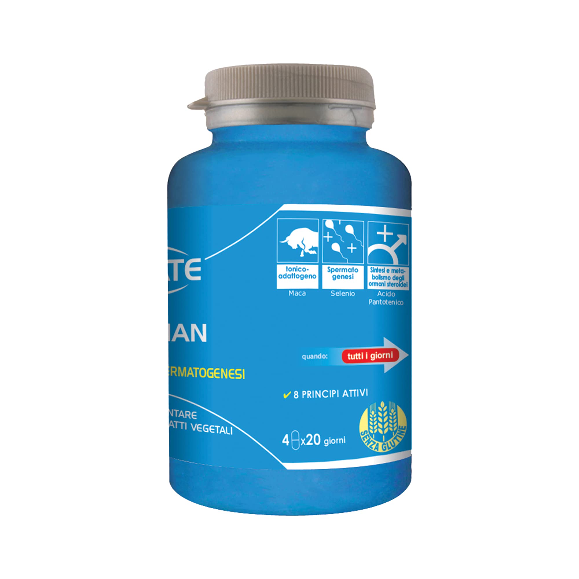 Ultimate Italia - Tonic Man integratore con arginina, maca e selenio per la virilità e la fertilità maschile - 80 compresse - favorisce la spermatogenesi, senza glutine e lattosio