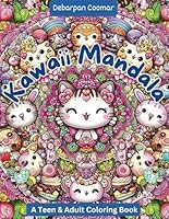 Kawaii Mandala Teens & Adults Coloring Book: Cute Illustrations of Animals, Desserts & Flowers That Bring Joy, Relaxation and Relieves Stress (Kawaii Mandala Coloring Book) B0D8HMVBZ1 Book Cover