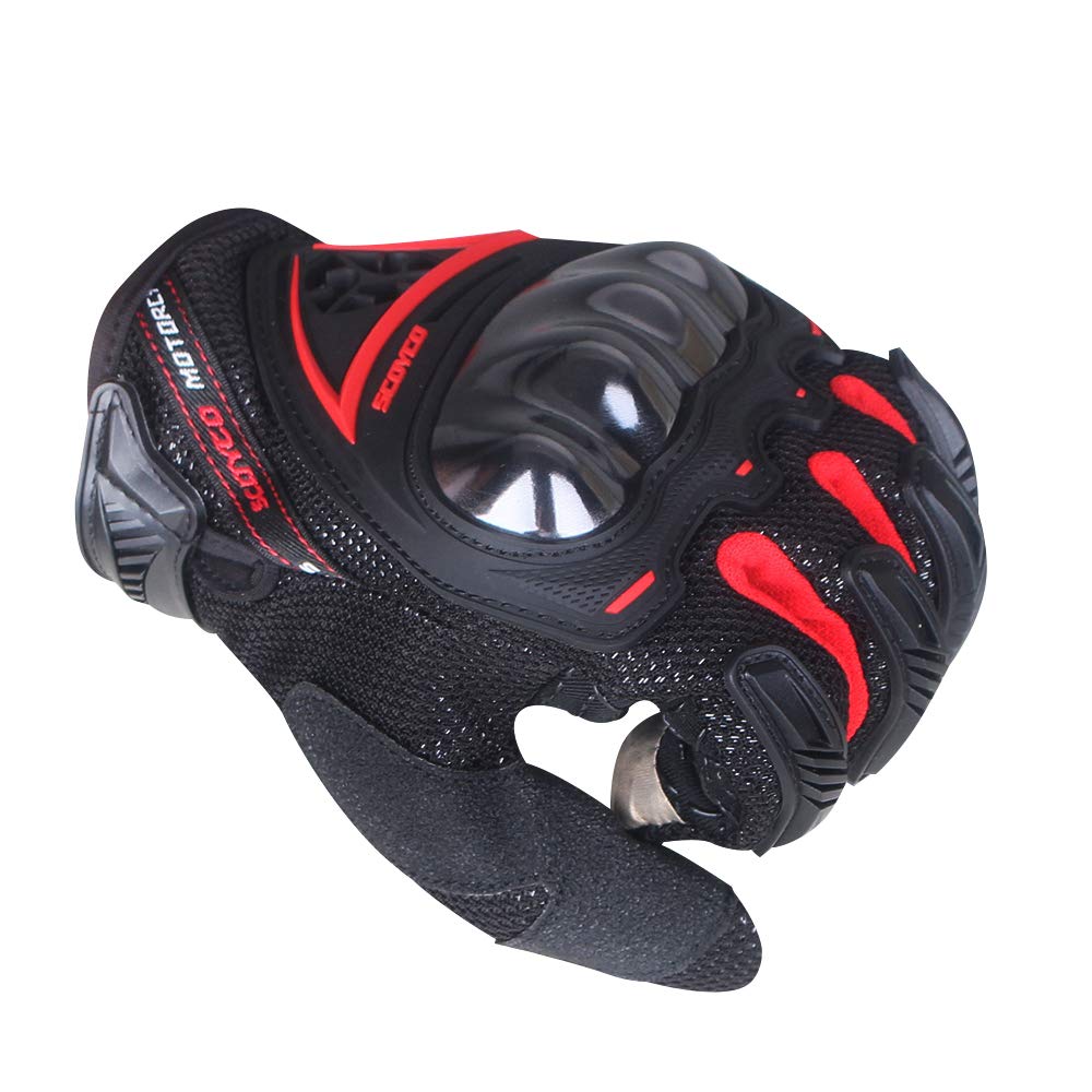 Scoyco Motorcycle Gloves Touchscreen with Hard Knuckle BMX ATV MTB Motocross Riding Driving Cycling Biker Moto Racing Gloves for Men & Women