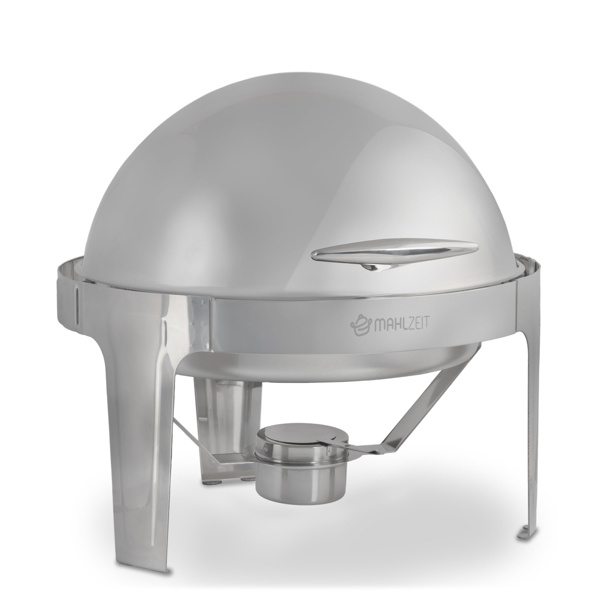 Mahlzeit Calentador de Buffet de Acero Inoxidable con Tapa Enrollable | Chafing Dish Redondo | 6 L | Calentador de Alimentos, Baño Maria | para Buffet, Catering, Gastronomía, Restaurante y Fiestas