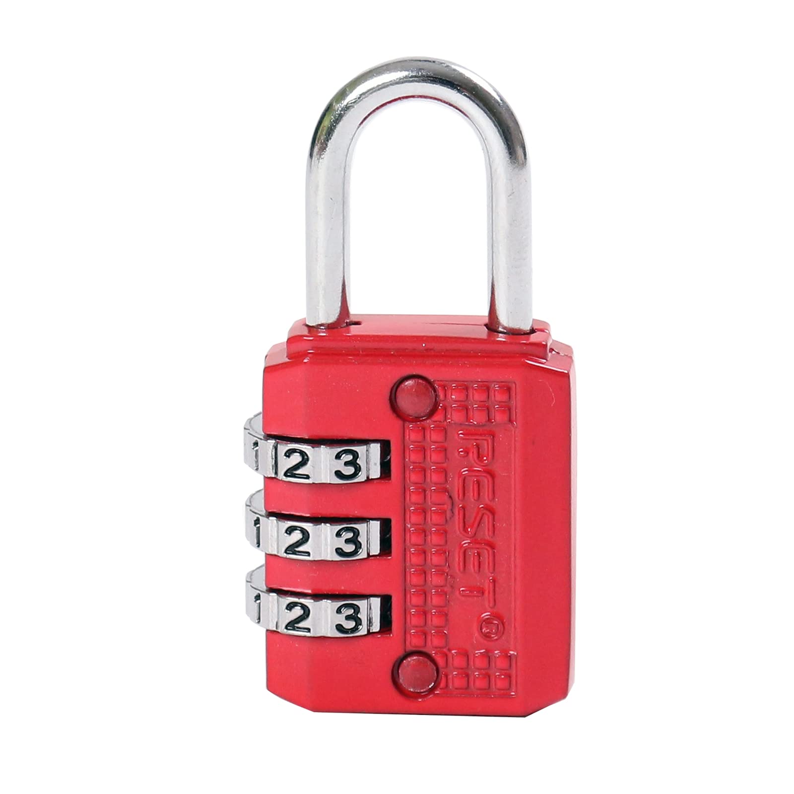 Reset Red -071 3 Digit Combination Lock,Small Padlock For School Gym Locker,Luggage,Suitcase,Backpack,Toolbox,Set Your Own Combination,
