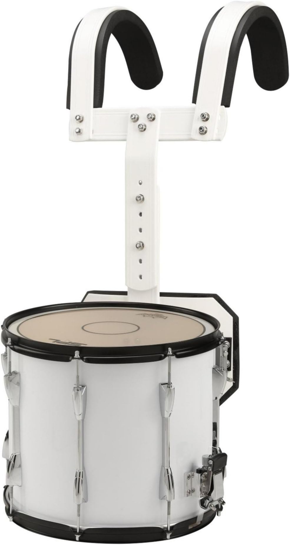 Marching Snare Drum with Carrier 14 x 12 White