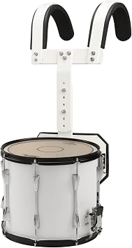 Marching Snare Drum with Carrier 14 x 12 White