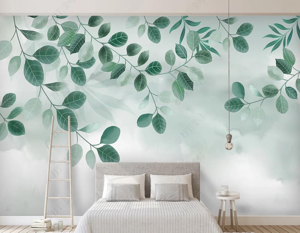 Papier peint intissé plantes vertes premium, grand poster mural 250x175 cm