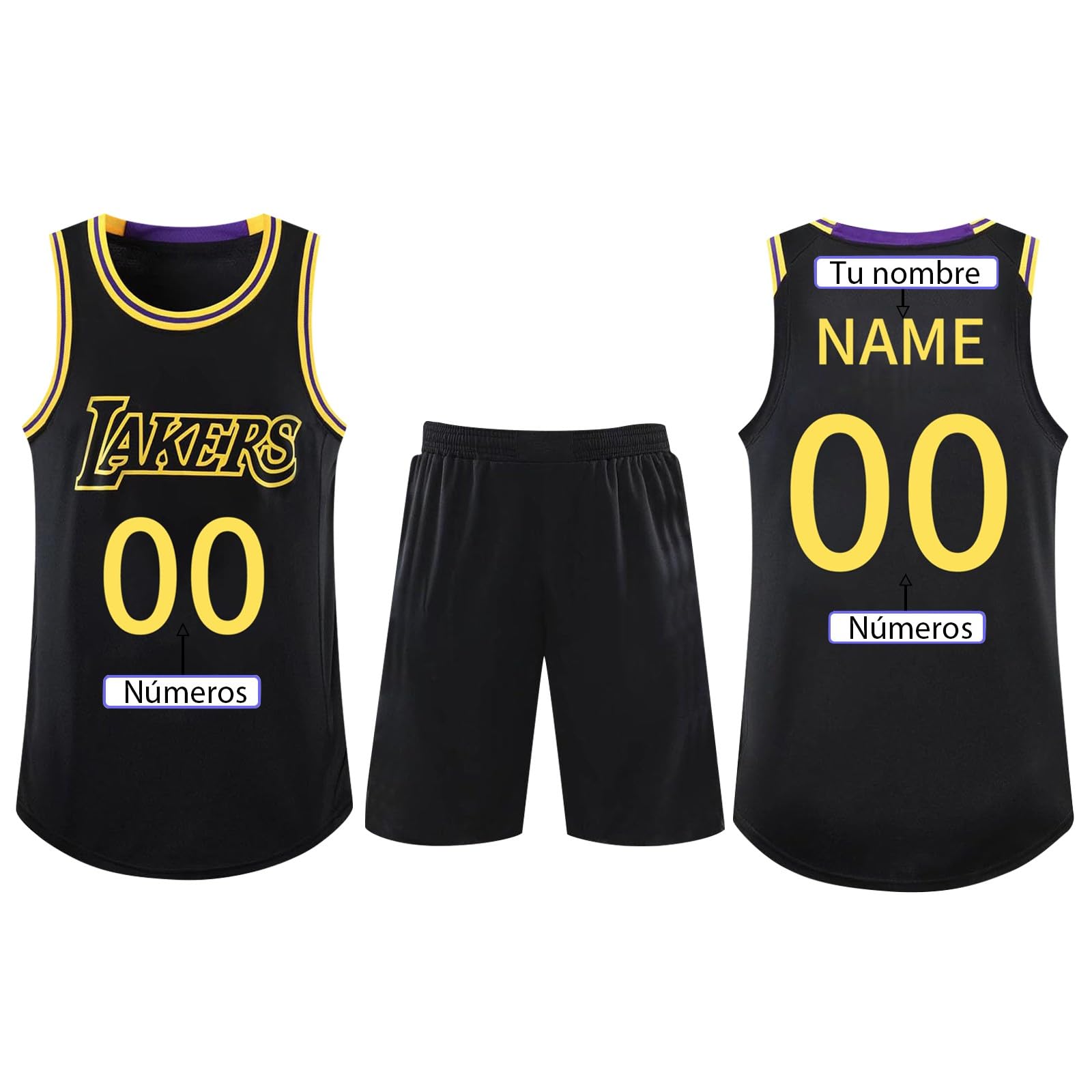 Basketball Trikot 2-Teiliges Personalisiert Name und Nummer ärmellose Anzug Kinder Erwachsene Sportswear Weste Shorts Benutzerdefiniert