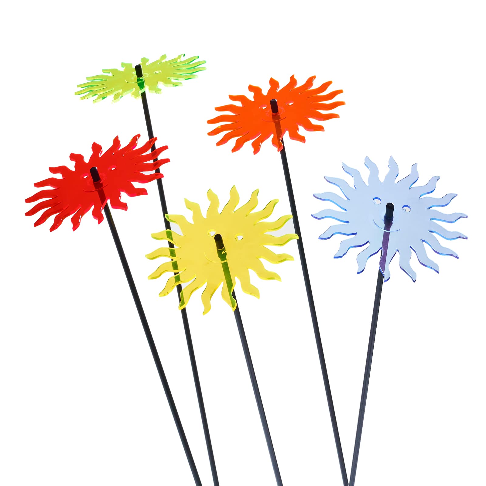 Ornaments Smiling Set of 5 Large Stakes 75cm/29.5'' high Indoor Outdoor Accessory Great ers Gift, Colour:Mixed Colours