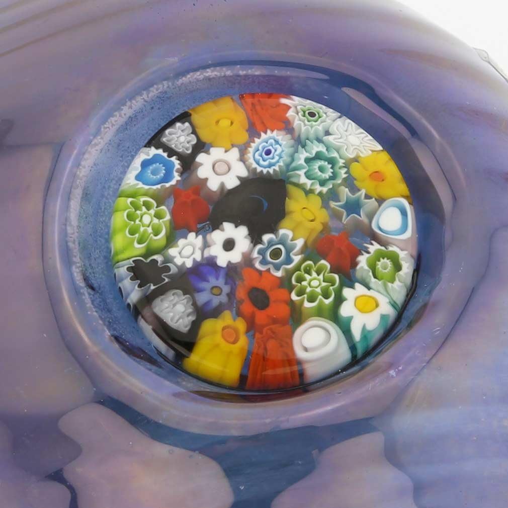 Glass Of Venice Murano Glass Christmas Ornament - Millefiori Blue