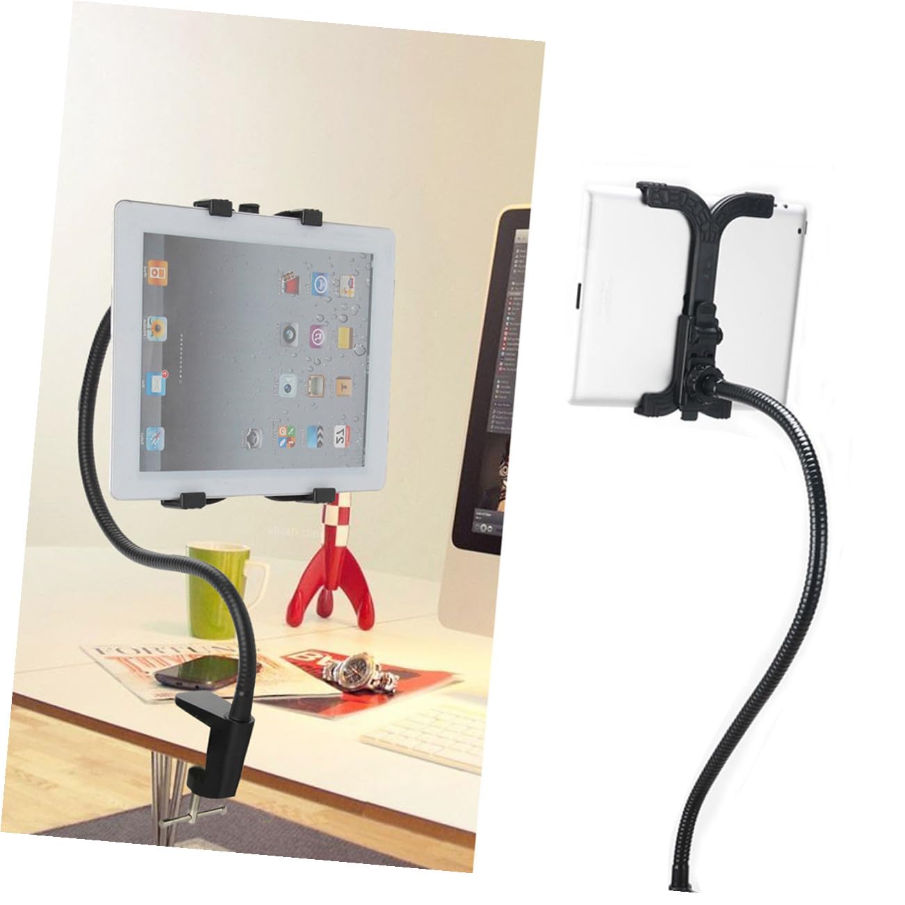 COLLBATH Soporte Ajustable para Teléfono Móvil Brazos Largos Soporte Universal para Teléfono Móvil para Mesa de Cama