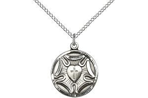 Sterling Silver Lutheran Cross Pendant with 18" Stainless Steel Lite Curb Chain