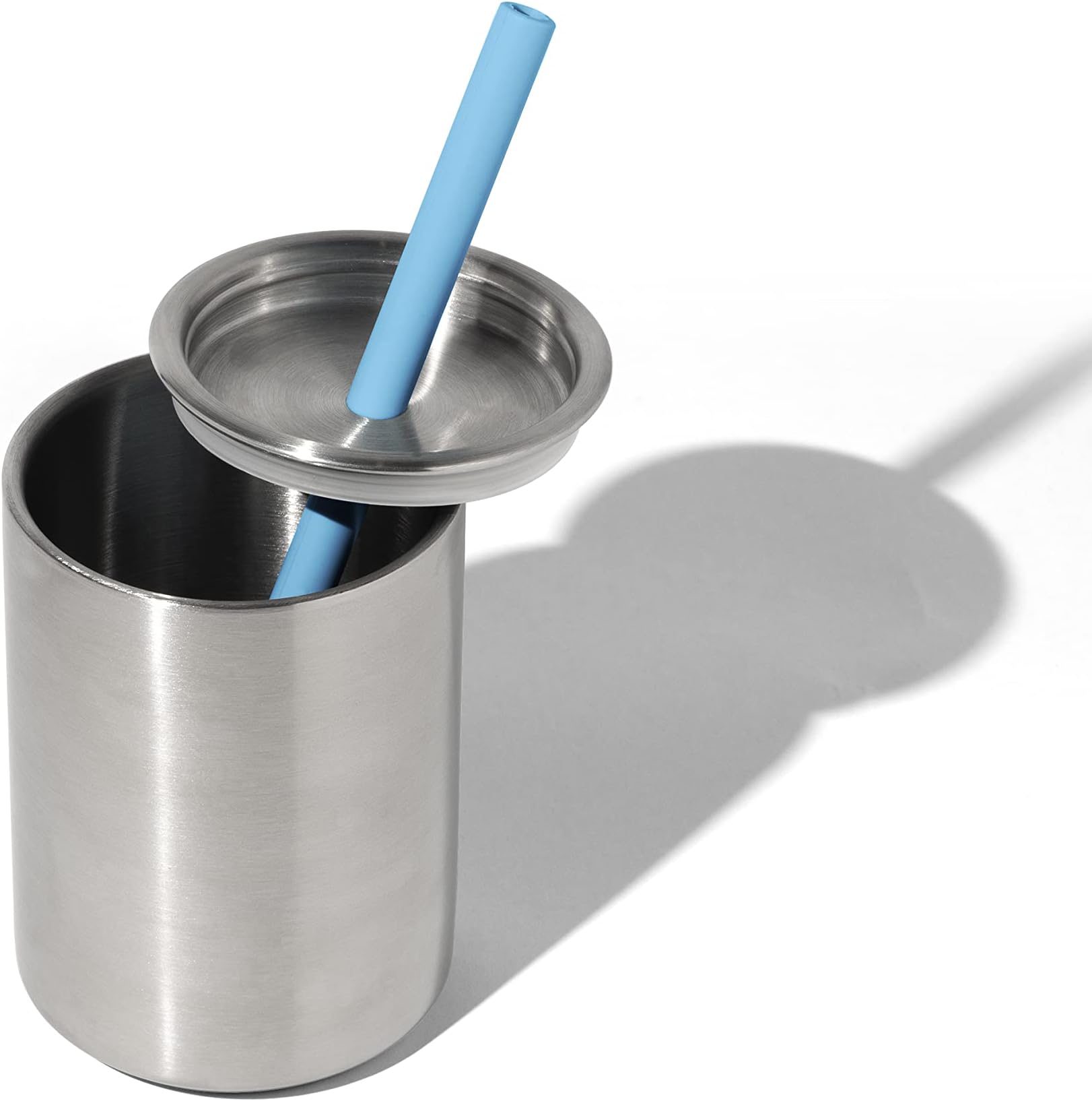 AvanchyStainless Steel Baby Cup with Straw Lid, Sippy Cups for Toddler Kids, Baby Led Weaning 5 Ounce, 6 Months old Babies - Blue