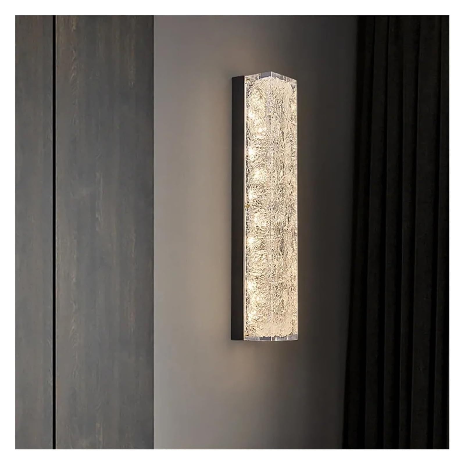 ASerZenith Wall Sconce, Bedside Copper Crystal Led Wall Lamp Living Room Back Wall Corridor Light Post-Modern Copper Resin Bedside Lamps,Black-Ch