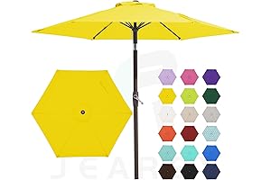 JEAREY 7.5FT Pop Up Umbrella for Patio, Push Button Tilt Patio Umbrella...