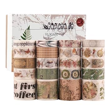 マスキングテープ 多様なデザイン まとめ売り Amazon.co.jp: Dizdkizd 和紙テープ20ロール ビンテージ