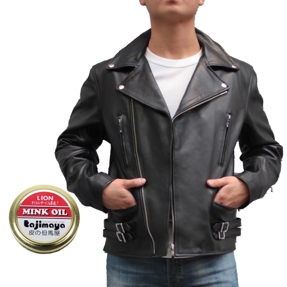 ☆新品未使用☆uplume ライダースジャケット 4L モカ 高品質ラムレザー ライダースジャケット メンズ レザー