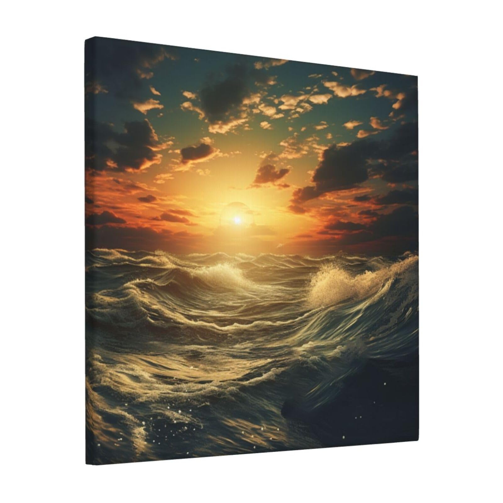 FodPand Ocean After Storm Canvas Wall Art for Living Room Wall Decor 12"x12" Modern Artwork Painting Pictures Hanging Canvas Prints Aesthetic Wall Art for Bedroom Bathroom Office Wallart Decor