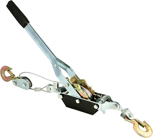 QWORK Extractor de potencia de doble engranaje de 2 toneladas, extractor de cabrestante de alzamiento automotriz, cable de alimentación resistente,