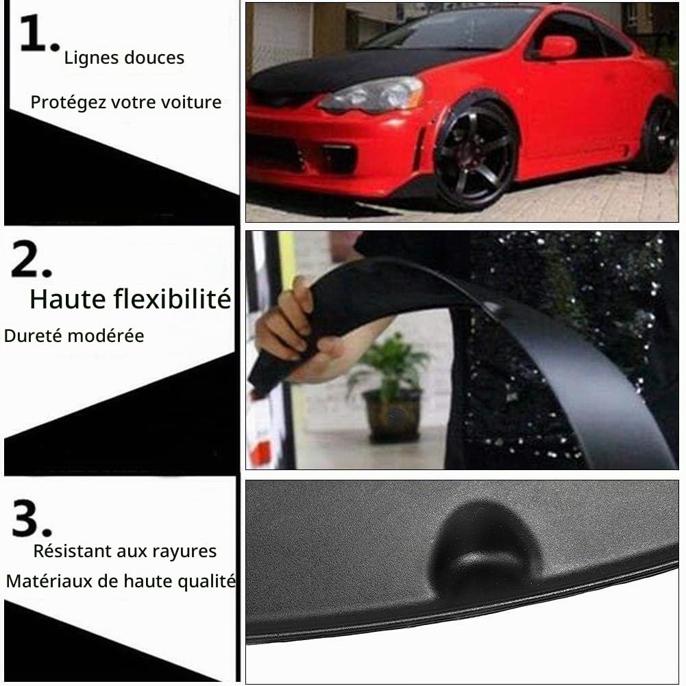 Aramox Élargisseurs d'aile de Voiture, 4 pièces 90mm/3.5in évasements d'aile Flexibles universels Larges Arches de sourcil de Roue gardes Anti-éclaboussures pour SUV de Voiture Tout-Terrain