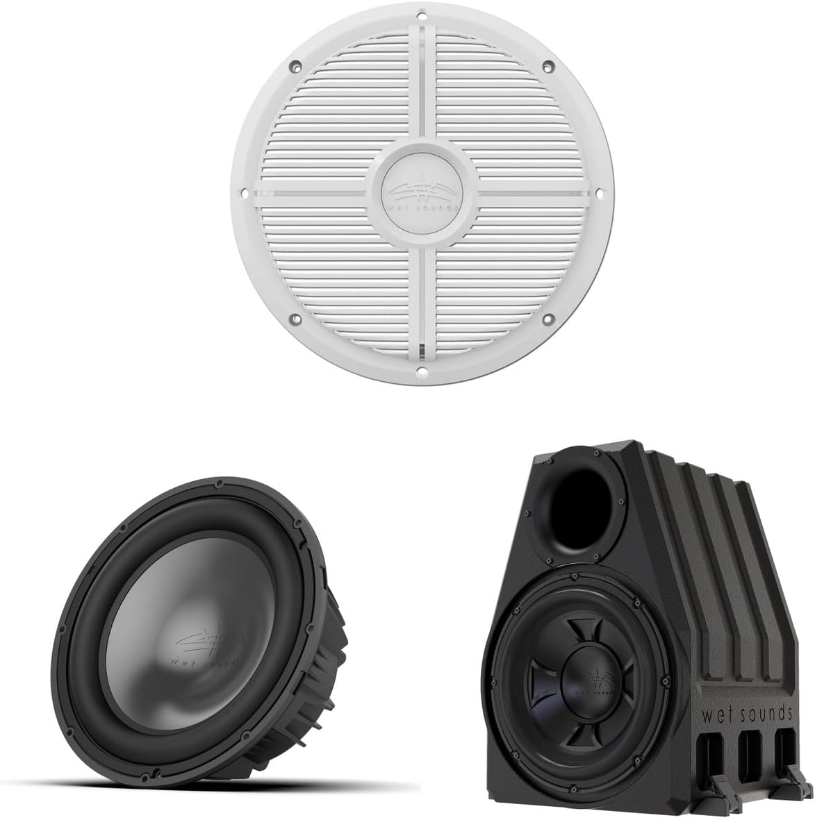 Wet Sounds REVO 12 HP S4 V3 Subwoofer with XW-W Grille V3 and PORTED-12-ENC Enclosure