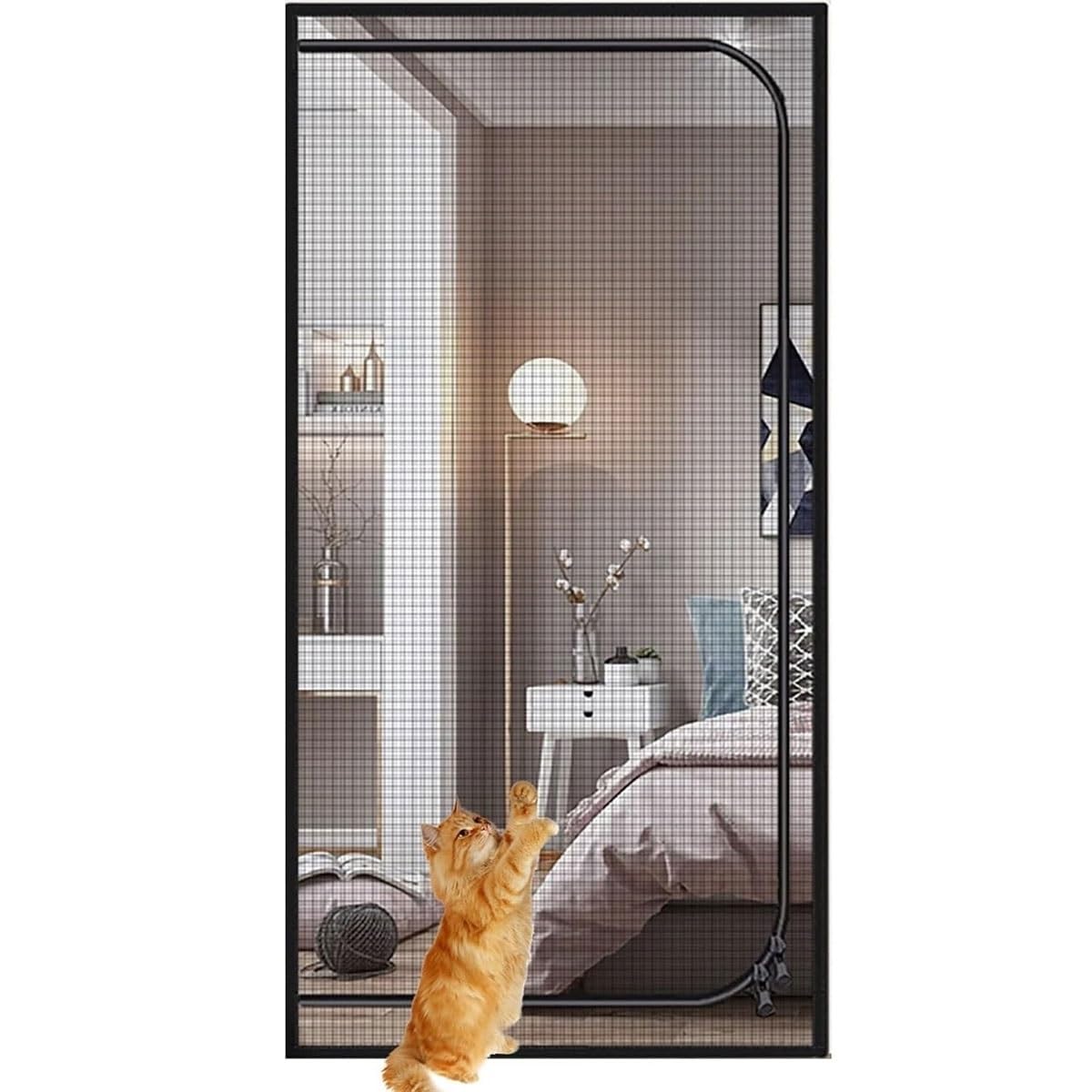 Dtreel B Cat Screen Door Reinforced Pet Proof Screen Door Zipper Curtain To Keep Dogs And Cats Out Stop Cats Running Out Screen Door With Zipper For Living Room Edroom(,85X210cm)
