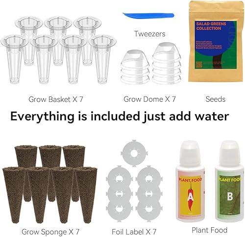 Miniatura 2 de Heirloom - Kit de cápsulas de semillas de ensalada para 5 cápsulas inbloom Hydroponics Garden, con esponja de cultivo y cesta de cultivo y comida AB