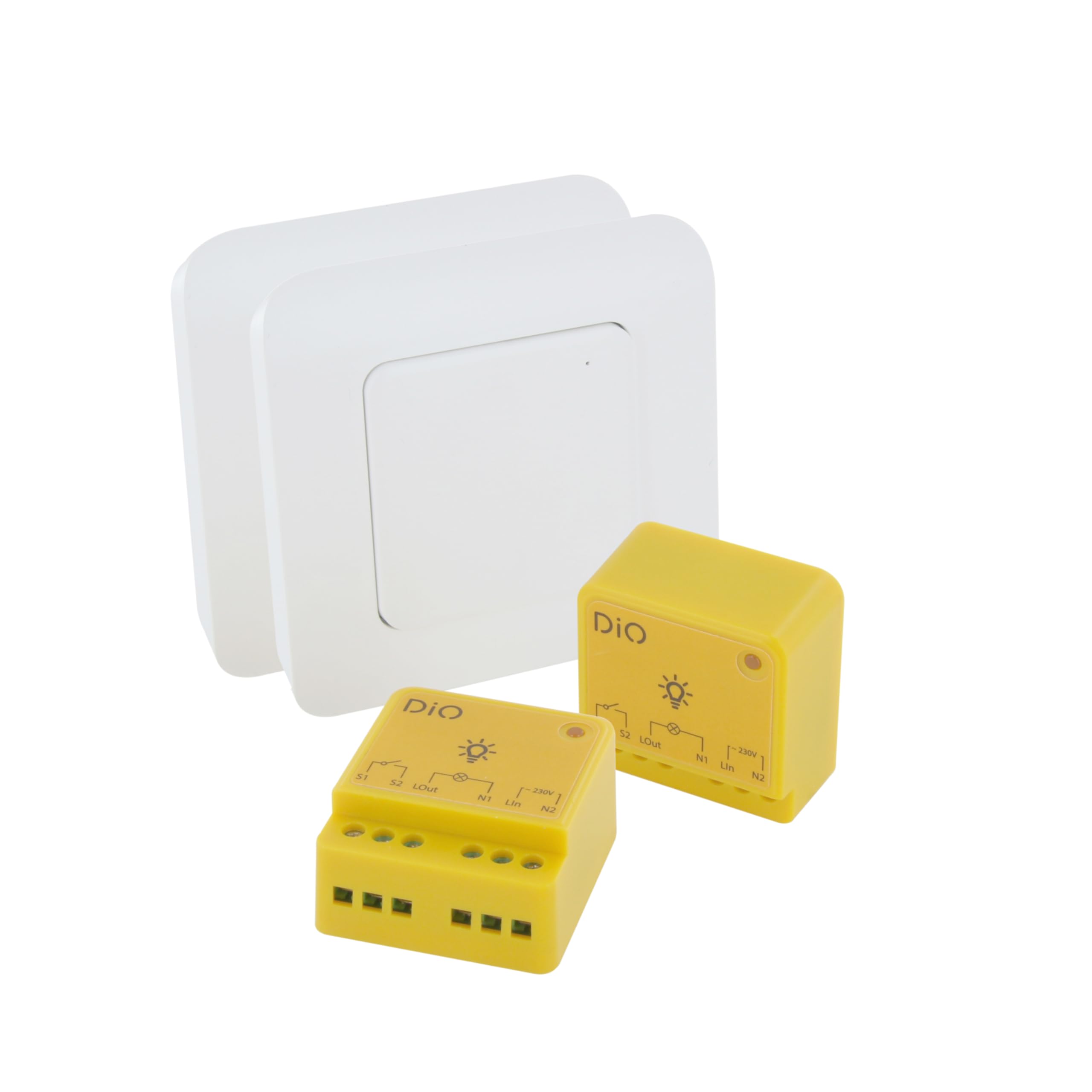 DiO Connected Home Lot de 2 Kits de module éclairage et interrupteur sans fil DiO (433Mhz / Zigbee/BLE)