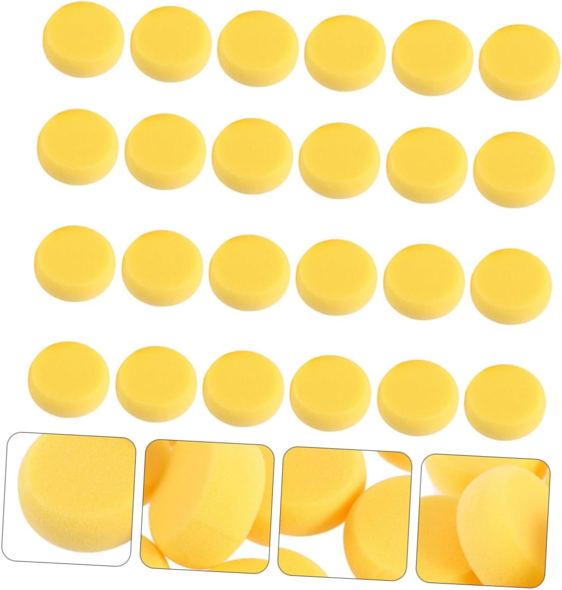 Yellow Round Artist Sponges for Painting Crafts and Pottery Soft Absorbent Non-deformable Cleaning Sponges for Easy Reuse and Versatile Applications