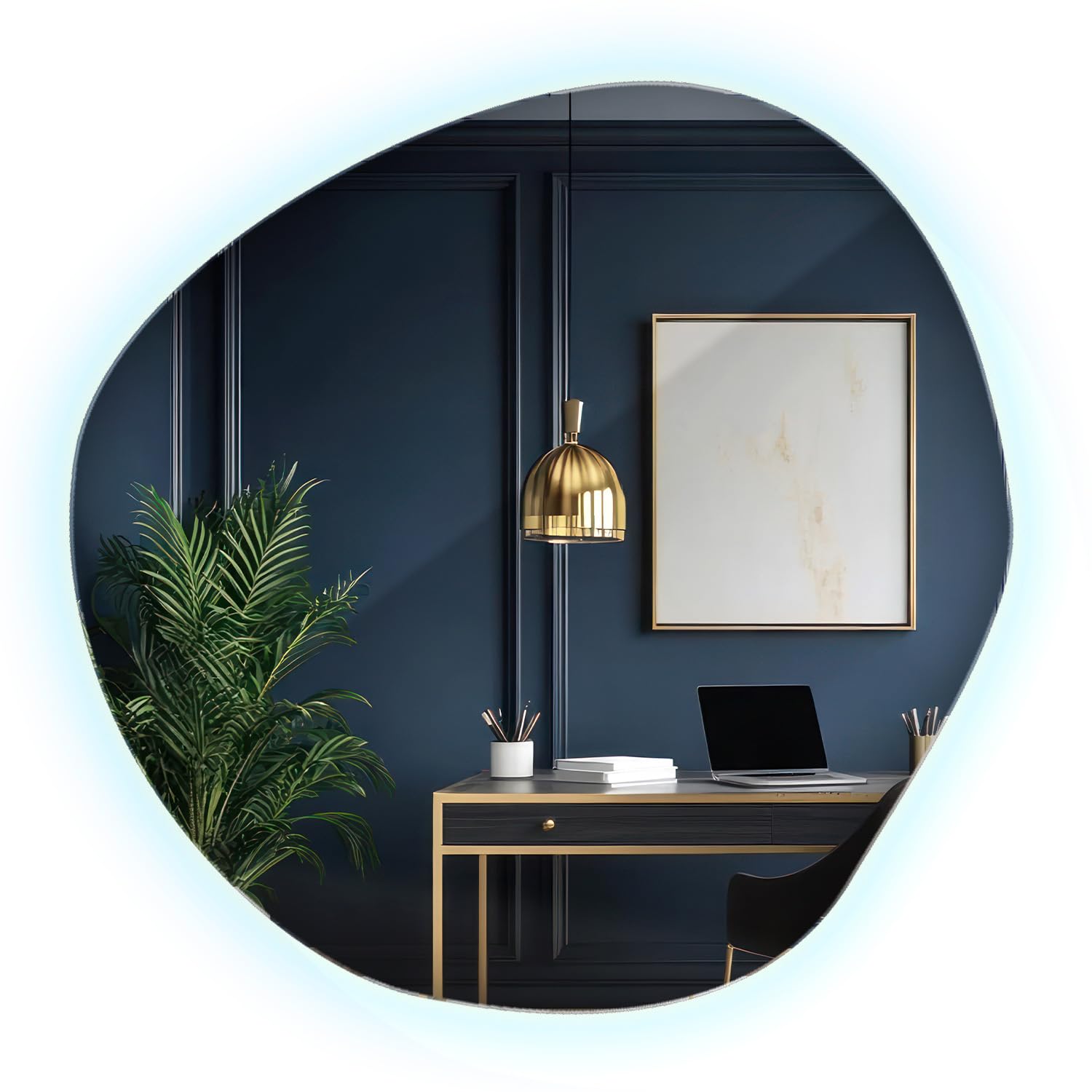 Miroir LED asymétrique blanc froid pour illuminer votre rituel beauté matinal