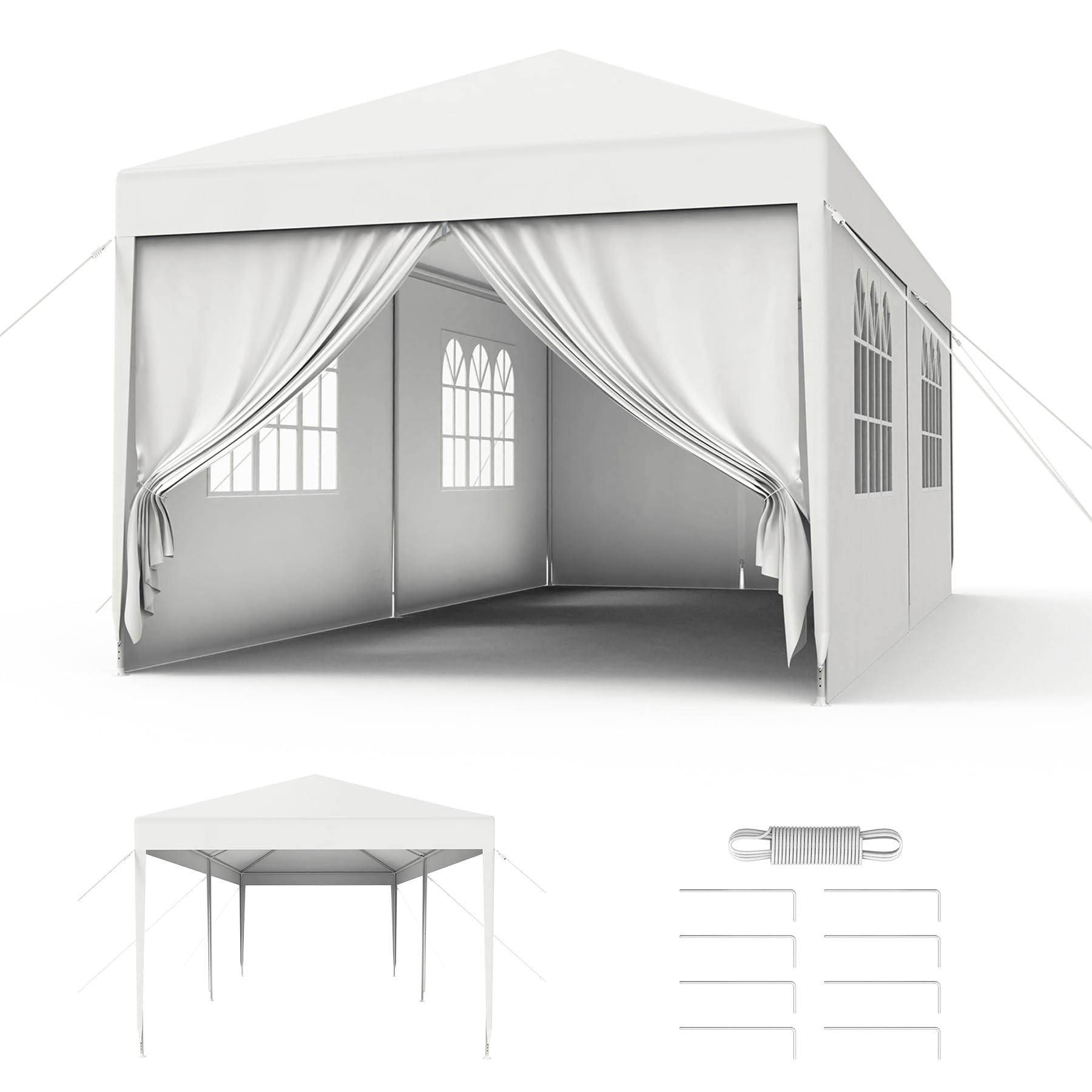 Yaheetech Paviljoen, 3 X 3 M, Vouwpaviljoen, Tuintent, Waterdicht, Feesttent, Pop-up Tent, 442 G M² Uv Bescherming 50 Partytent In Hoogte Verstelbaar Voor Tuin Terras Markt