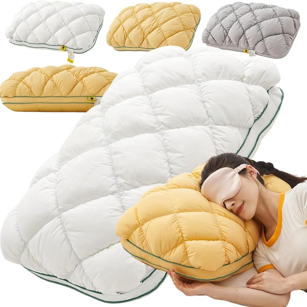 RAGOPILEN Pillow, Pineapple Pillow Multicolor 48x74cm Cloud-Like Ergonomic Support Machine Washable(Elegant White)