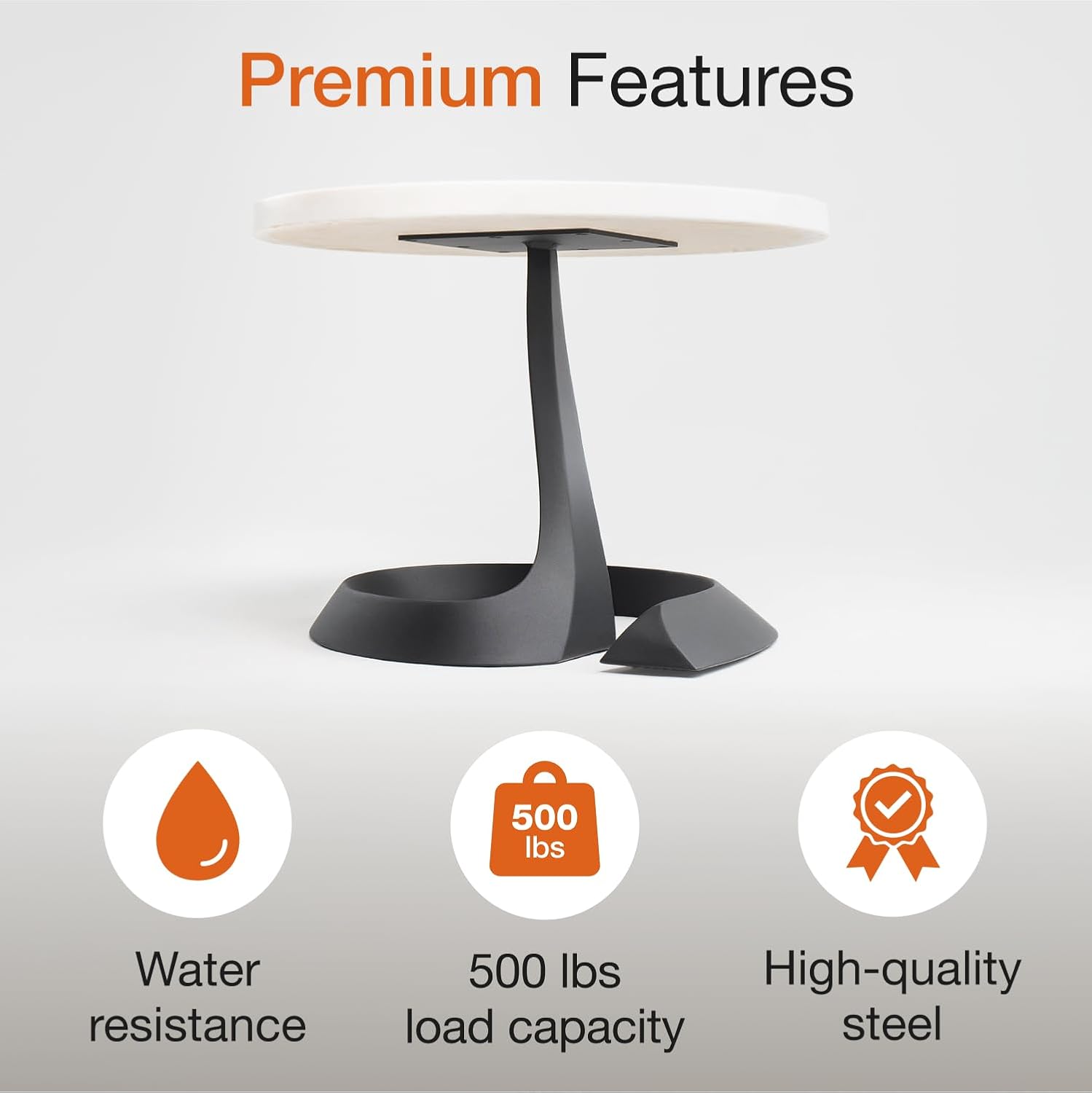 Flowyline 16" H 223 Python Handcrafted Black Metal Table Legs and Bases for Coffee Tables | Steel Table Base | Rust-Resistant, Adjustable Furniture Legs | DIY Mid-Century Modern Indoor/Outdoor