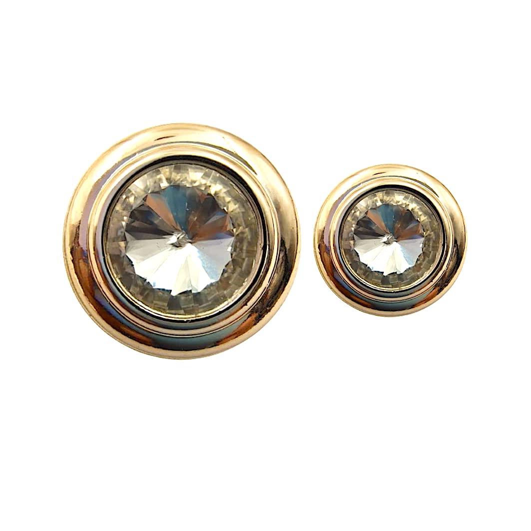 ani accessories Round Shank Button with Diamond (Pack of 16) 8 Big and 8 Small Pack for Cloths Coat Blazer Suit, Sherwani and Indian Dresses Sports Coat Uniform Jacket (Golden)-picture-18
