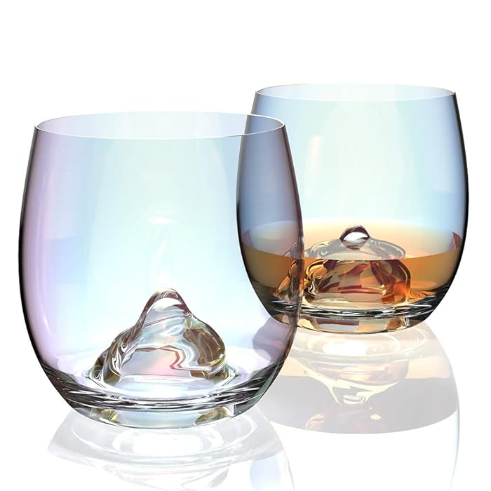 Buy Amesser Whiskey Glasses Old Fashioned 12 Ounce Set of 2, Lead