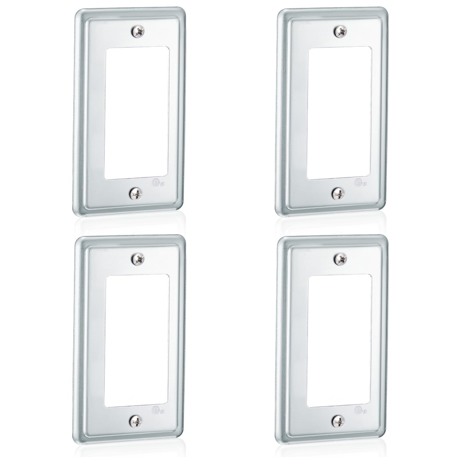 Copkim 4 Pcs 4"x2" Metal Electrical Box Cover 1-Gang Outlet Cover, 1 Gfci