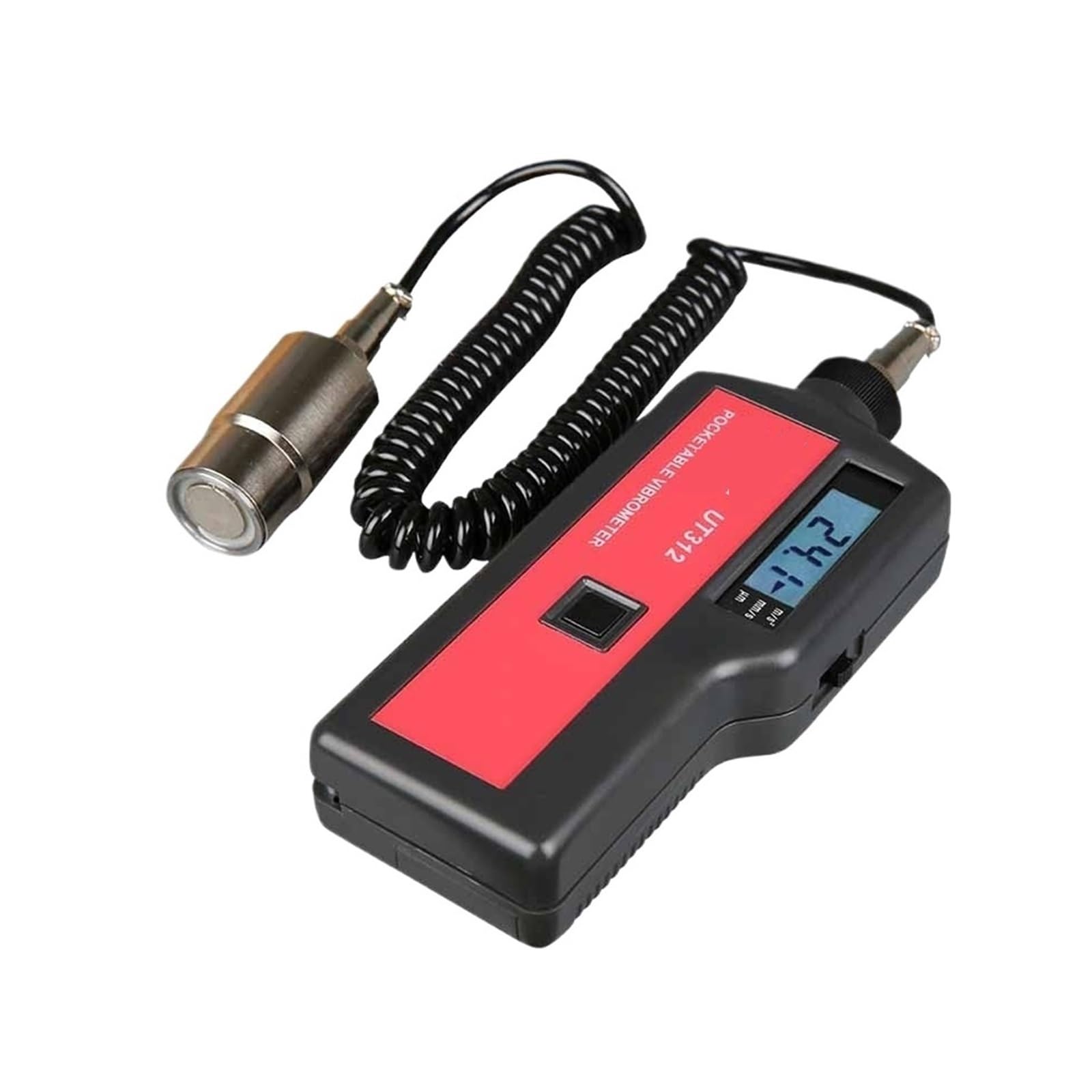 Vibrationsmesser, UT-312 Tragbarer LCD-Vibrationsanalysator-Tester Messgerät Vibrometer mit geteiltem Sensorsignalkabel und Sensor