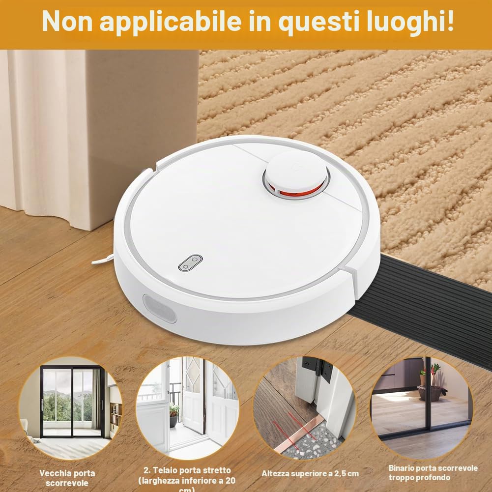 Rampa per Soglia, 150 X 8 X 3CM Rampa Robot Aspirapolvere, in PVC, Superficie Antiscivolo Rampa per Sedia a Rotelle, Passeggini, Deambulatori o Scooter