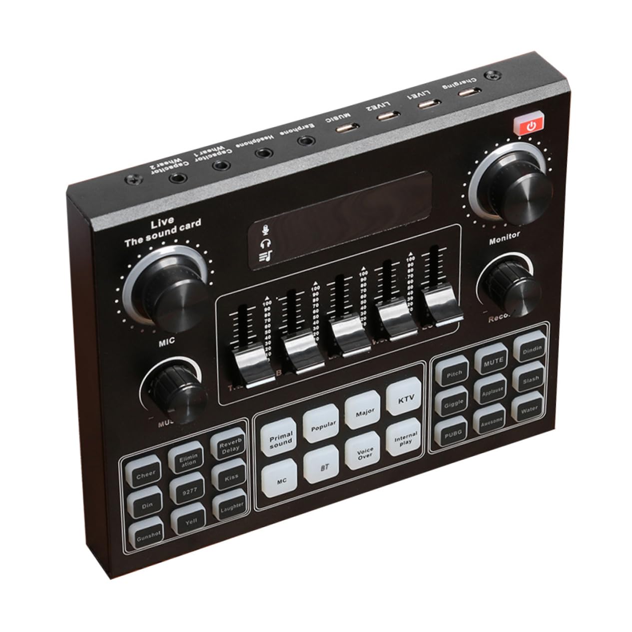 Sosoport Versatile Voice Changer Sound Card for Mobile Sound Effects Reverberation Levels Plug Play Dual Device Support Long Battery Life for Streaming